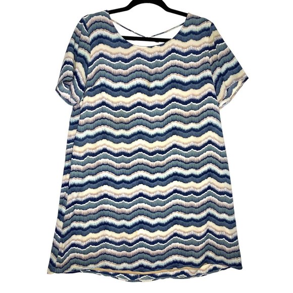 Rokoko Dress‎ Womens Size Large Multicolor Scoop Neck Short Casual Short Sleeves - Picture 1 of 6